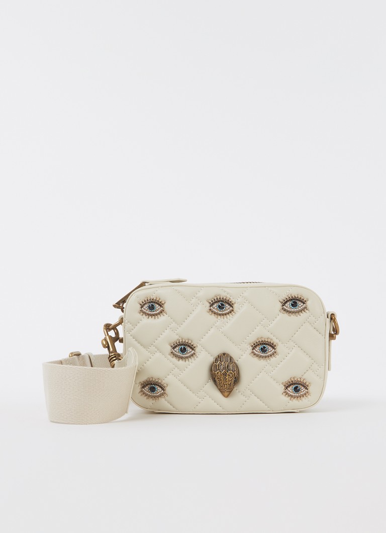 Borsa a tracolla Kensington Small Camera di Kurt Geiger in pelle di agnello trapuntata impreziosita da strass.