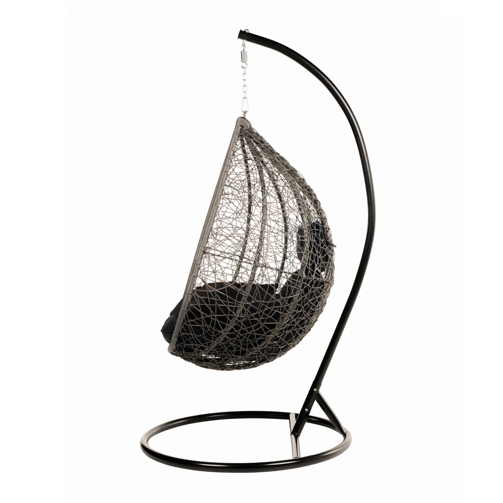 Home Deluxe Polyrattan Hängesessel CIELO - Schwarz