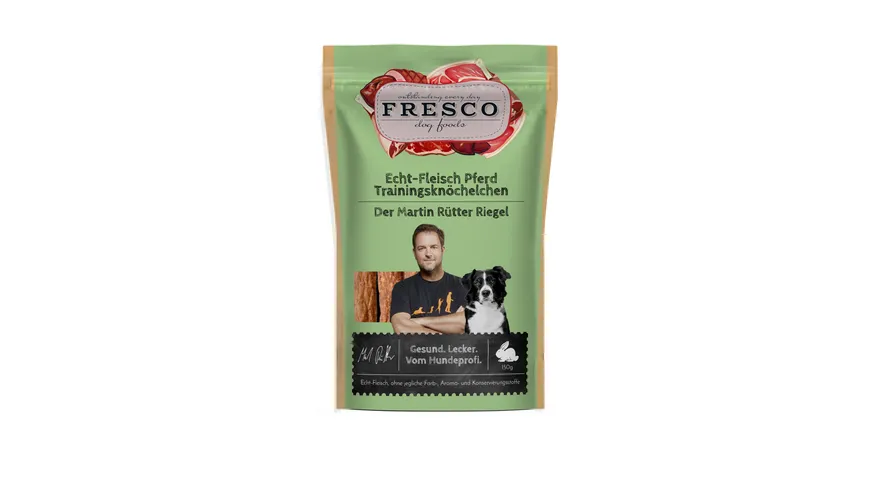 FRESCO Martin Rütter Hundesnack Trainingsknöchelchen Echt-Fleisch Pferd 150 g
