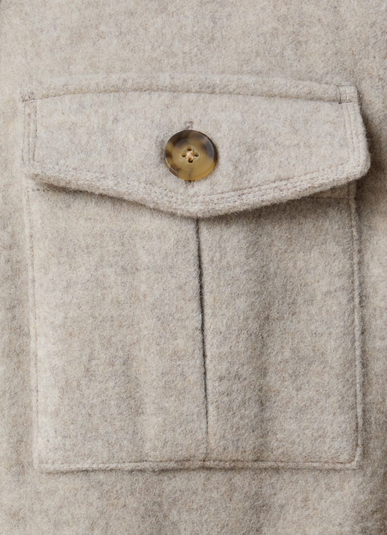 Oscar Jacobson Wool Blend Overshirt with Flap Pockets