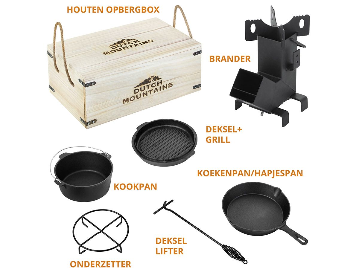 Dutch Mountains Dutch Ofen 7-teilig Gusseisen Pfannenset