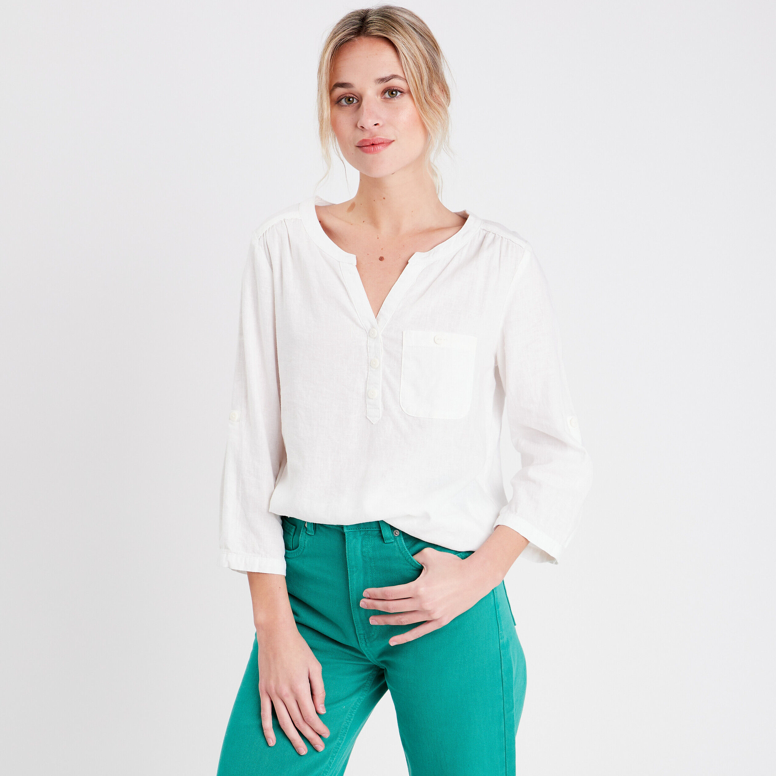 Blouse manches 3/4 ecru femme | Cache Cache