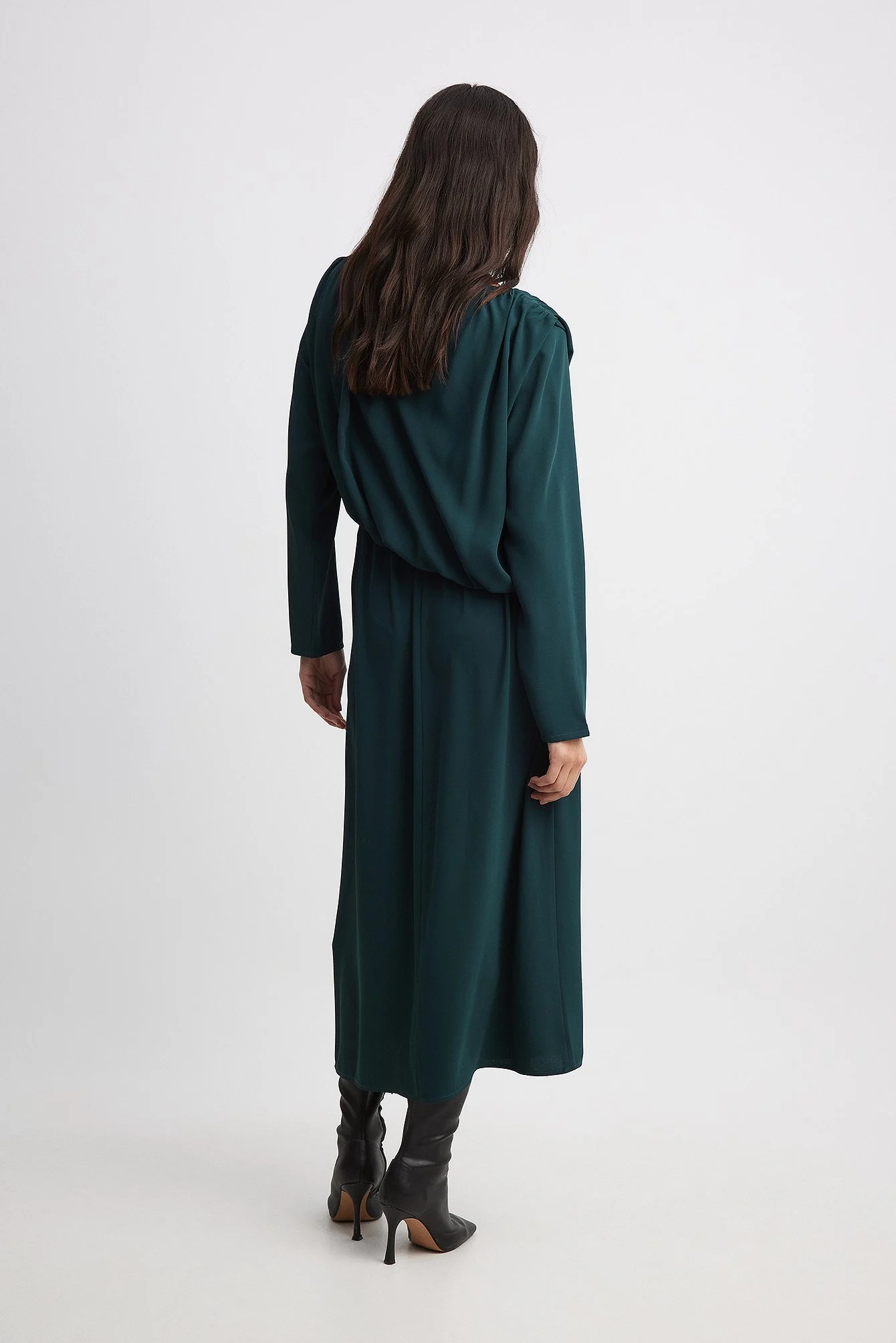 Drapiertes Midi-Kleid