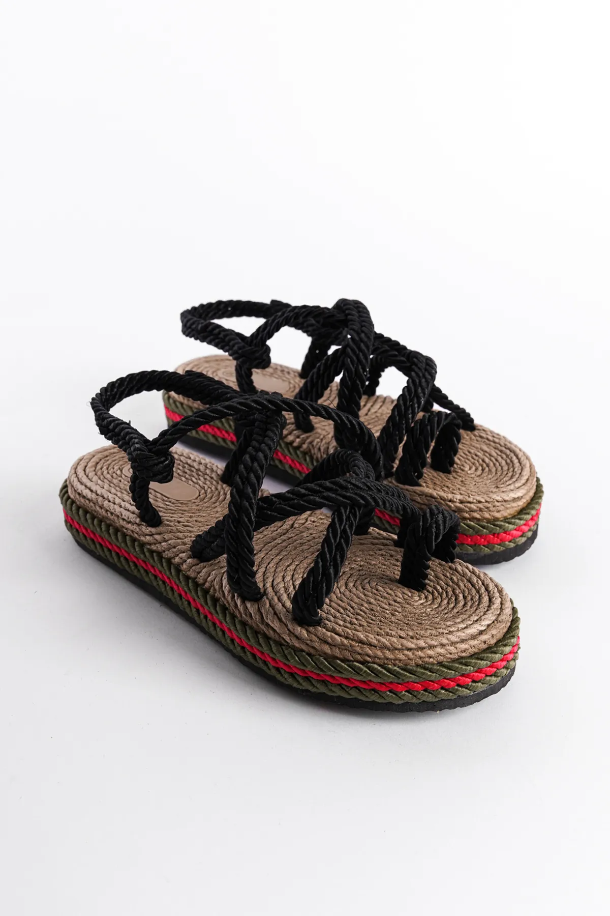 Capone Outfitters  Damen-Sandalen mit Keilabsatz und Schnürung