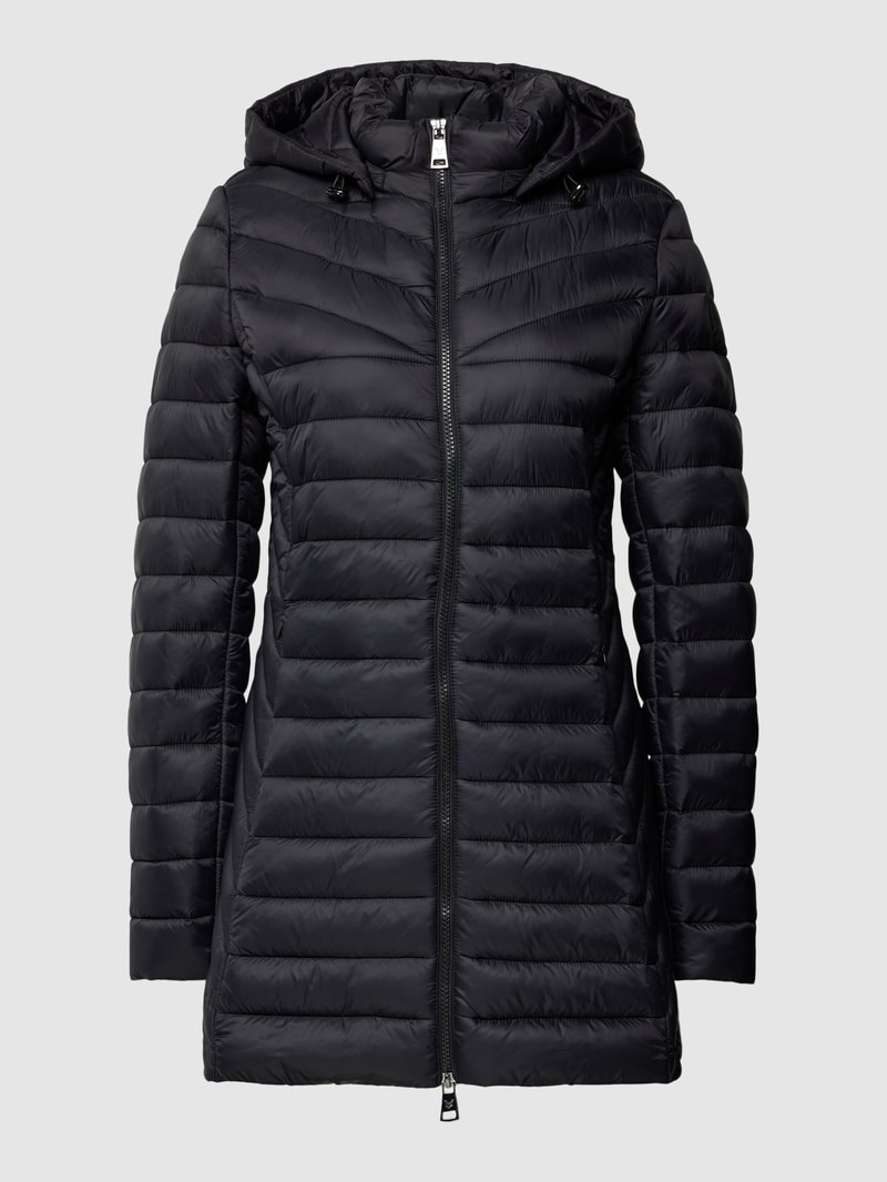 Steppjacke mit Reißverschlusstaschen in schwarz