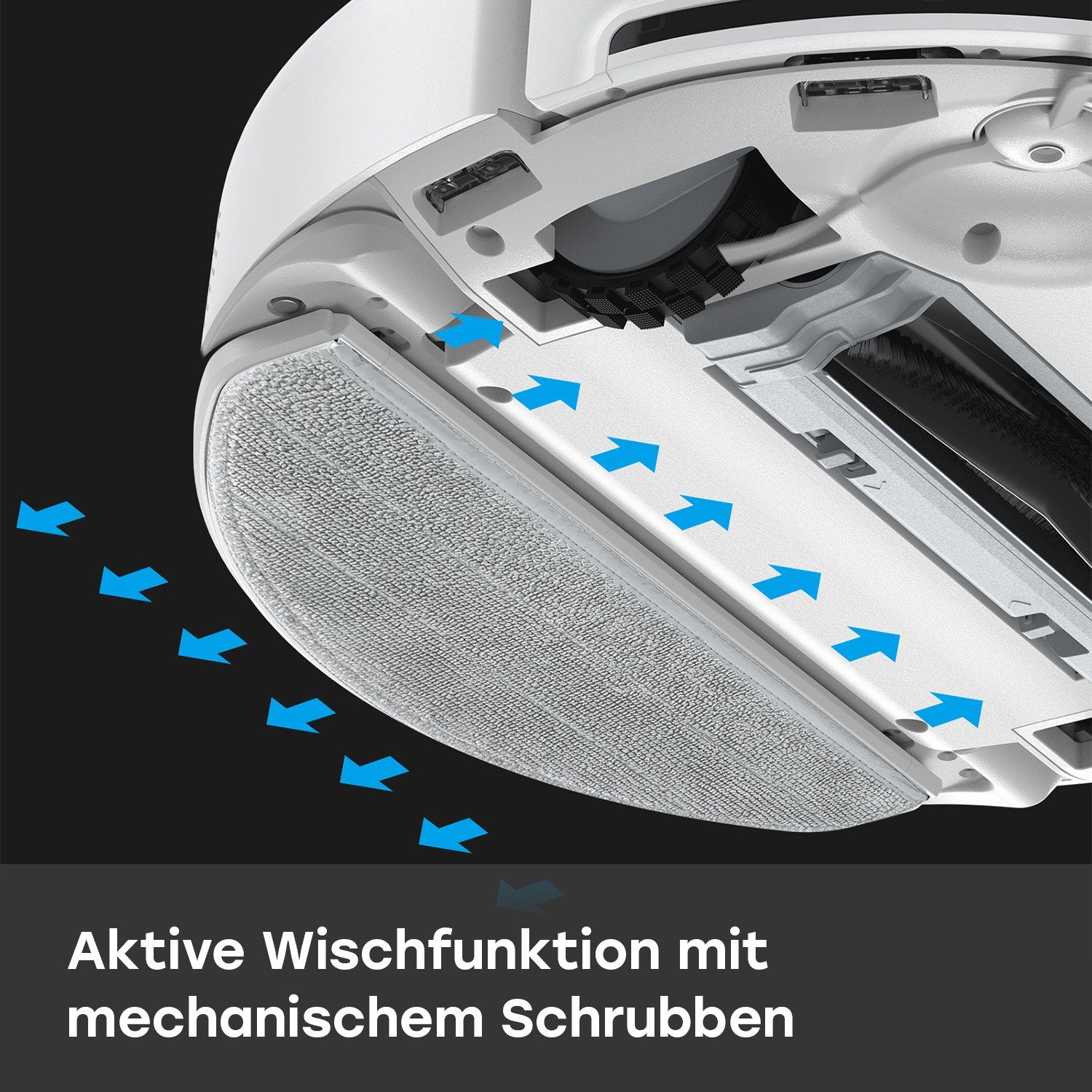 ZACO Nass-Trocken-Saugroboter ZACO M1S, 50 W, beutellos, Waschstation reinigt das Wischtuch alle 10m² mit sterilem Wasser, App