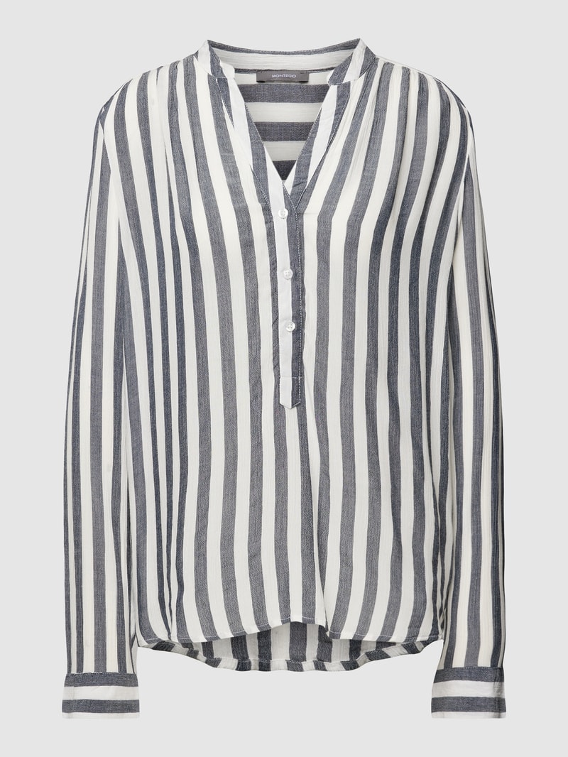 Blusenshirt mit Streifenmuster in dunkelblau