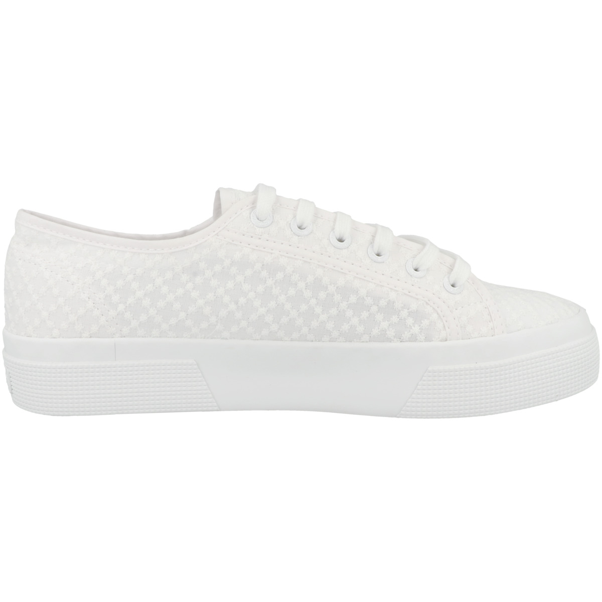 Superga 2740 Platform Macrame Rhombus Sneaker low weiss