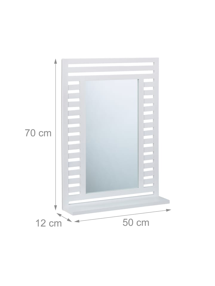 relaxdays Badspiegel in Weiß - (B)50 x (H)70 x (T)12 cm günstig kaufen onesize
