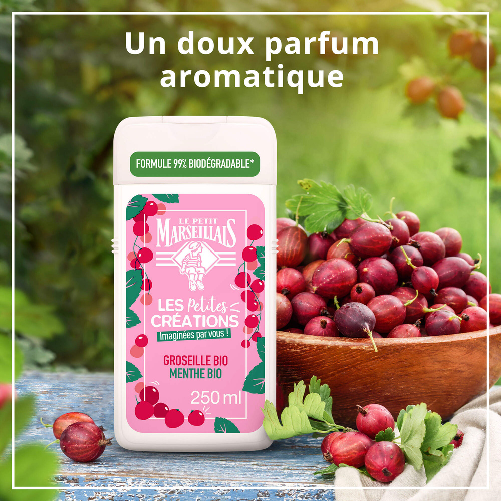 le petit marseillais Gel Douche Les Petites Créations Groseille Bio & Menthe Bio Gel douche