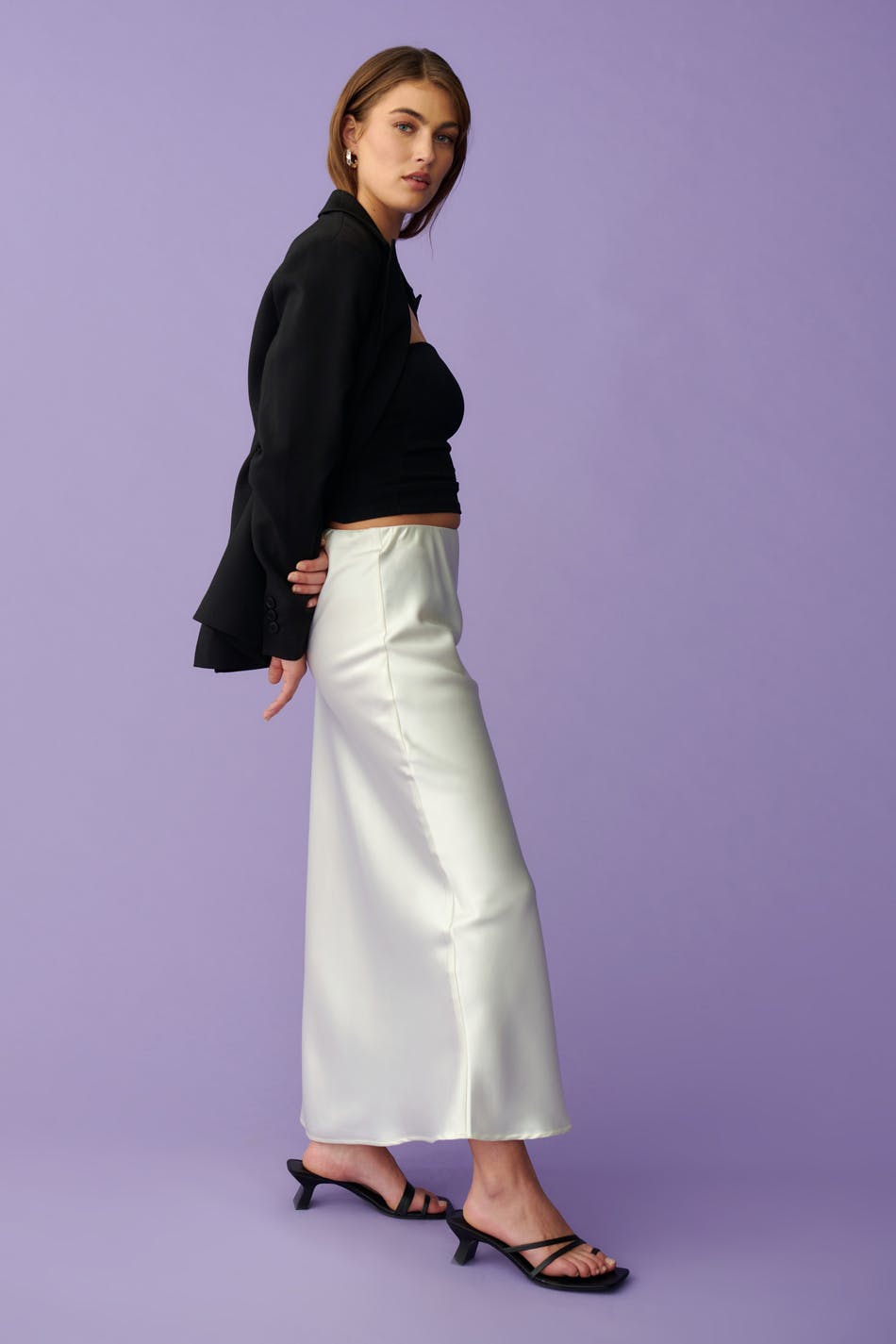 Satin maxi skirt
