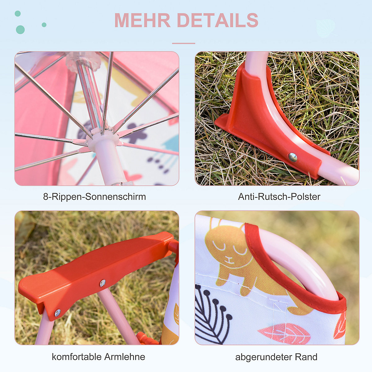 Kinder-Campingstuhl mit Sonnenschirm