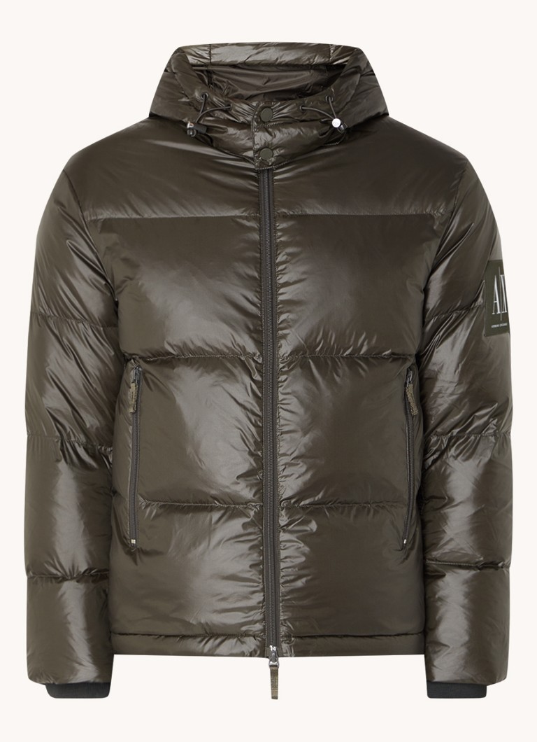 Giacca imbottita in piuma d'oca Armani Exchange con cappuccio removibile.