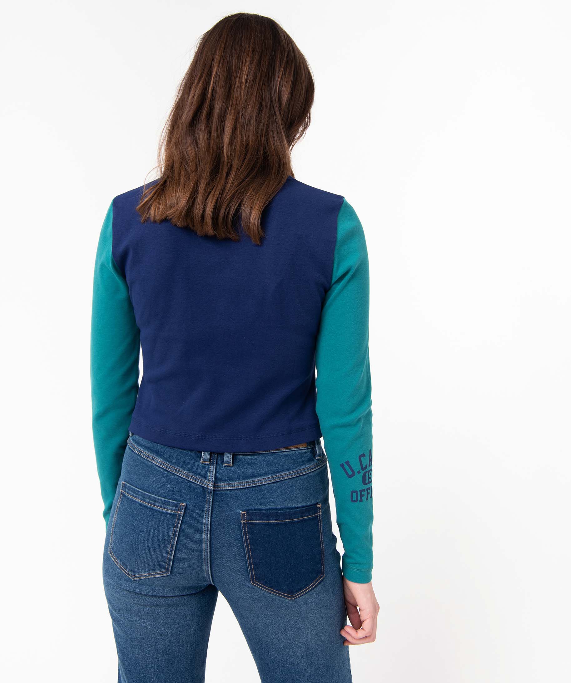 Tee-shirt femme bicolore - Camps United bleu | GEMO