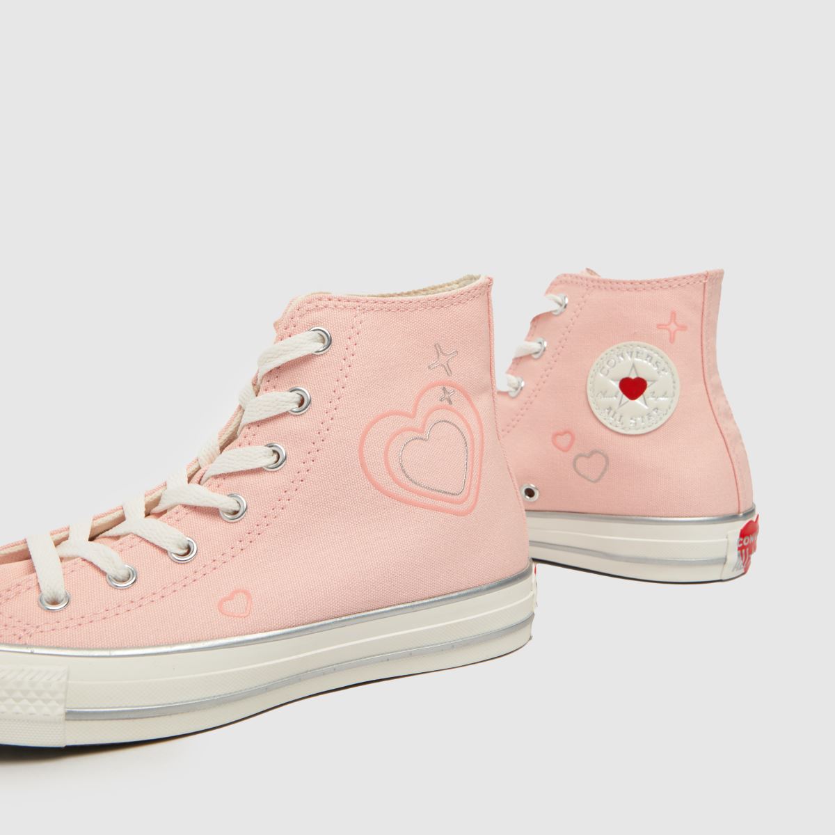 Converse ljusrosa All Star Hi-sneakers för flickor och ungdomar