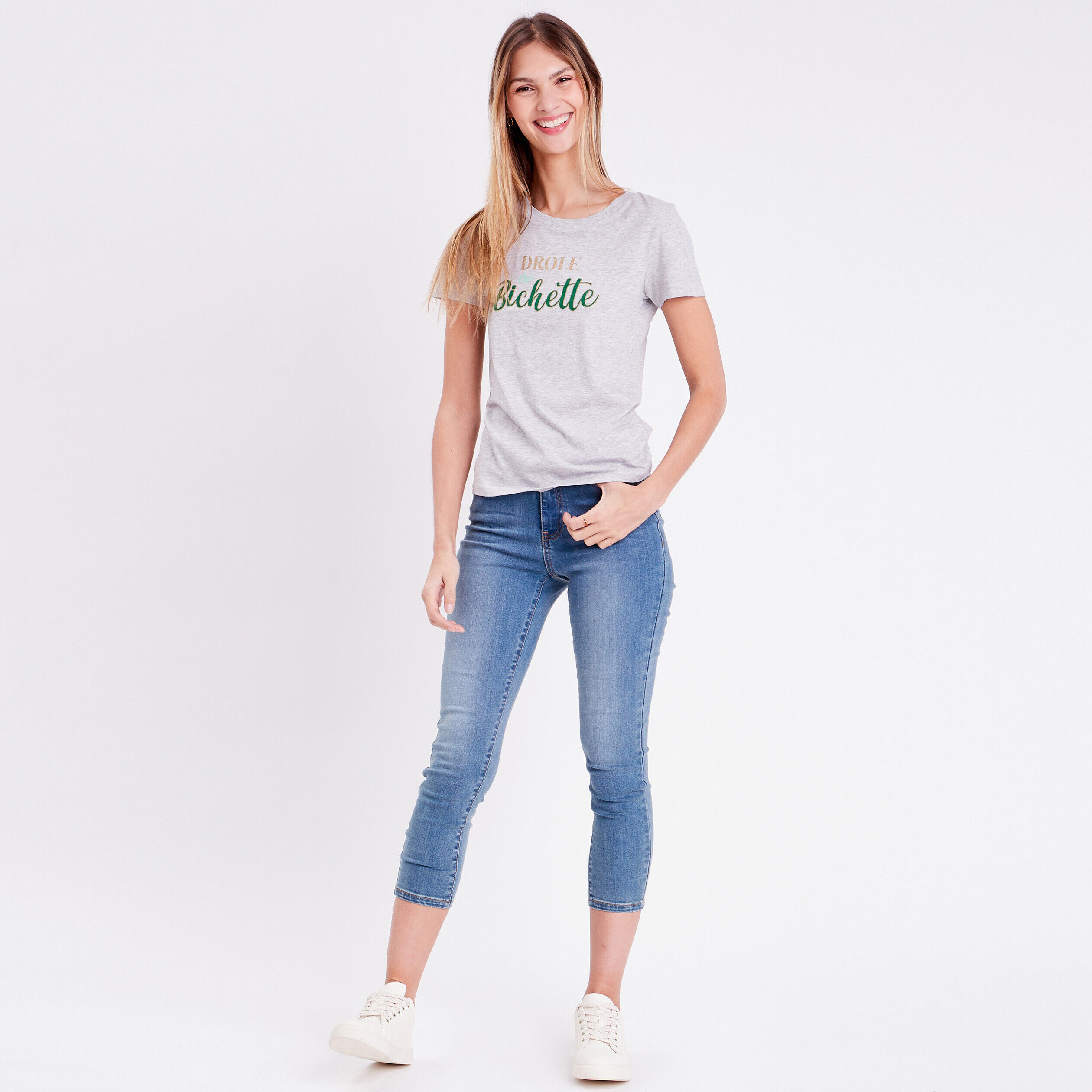 Jeans slim 7/8ème push up denim double stone femme | Cache Cache