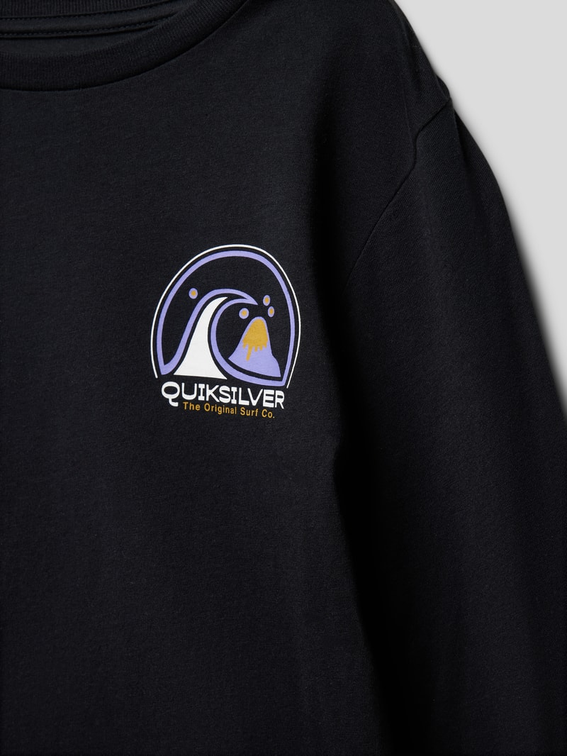 Sweatshirt mit Rundhalsausschnitt Modell 'CLEAN CIRCLE' in schwarz
