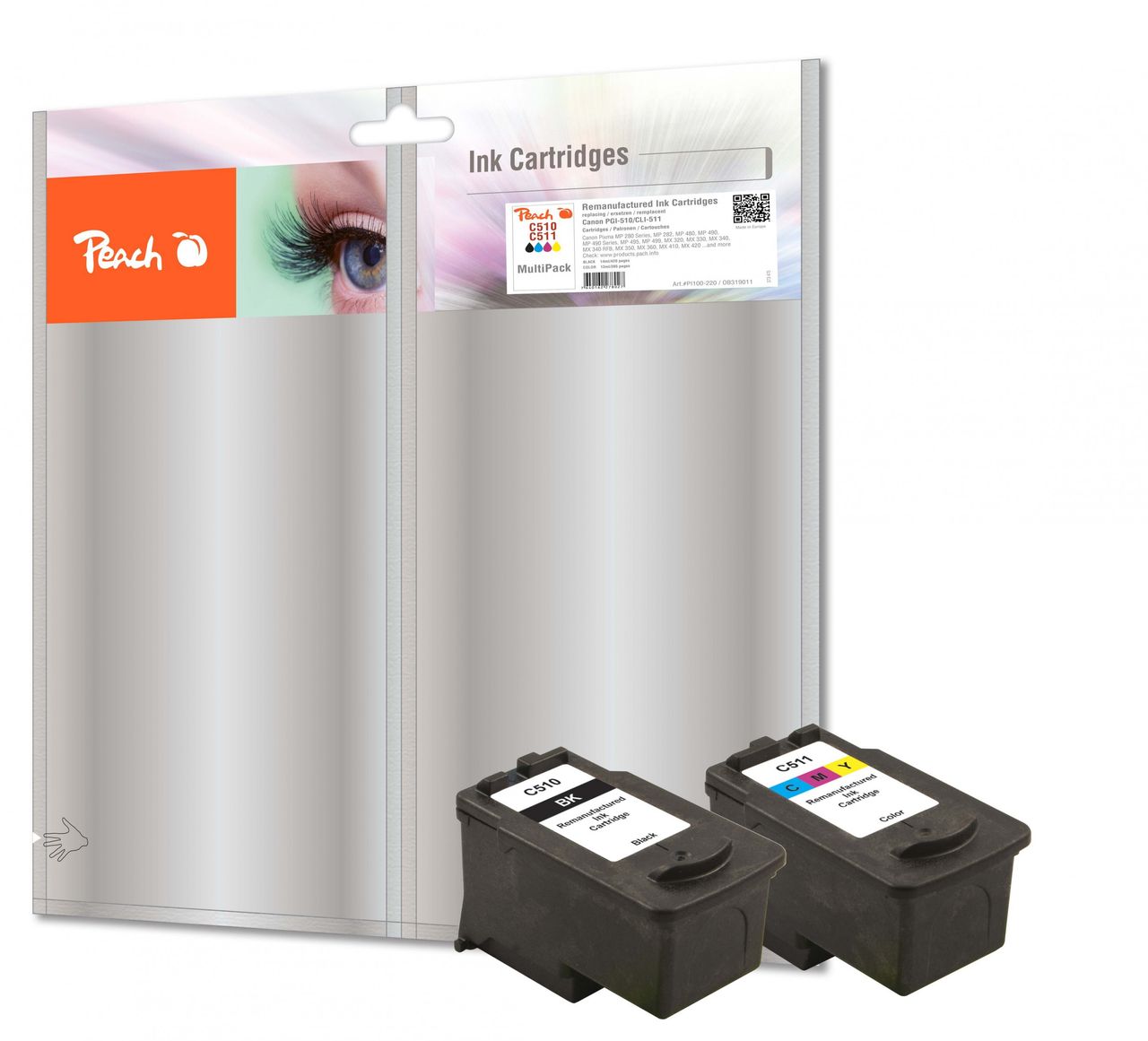 Peach Spar Pack Druckköpfe ersetzt Canon PG-510BK, CL-511C