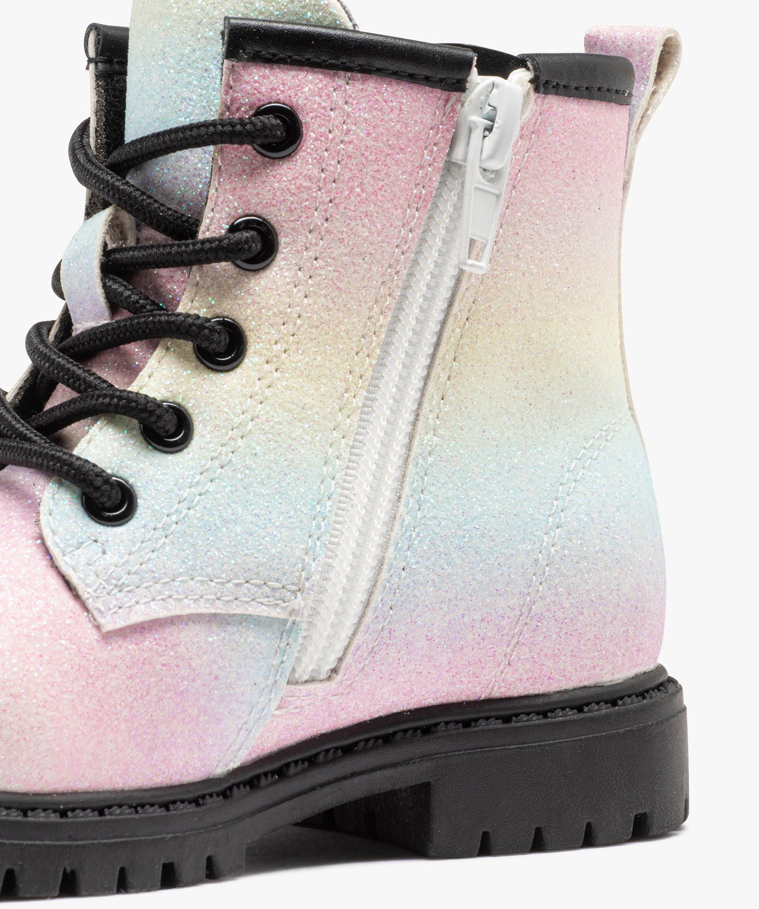 Boots à paillettes arc-en-ciel et semelle crantée fille multicolore | GEMO