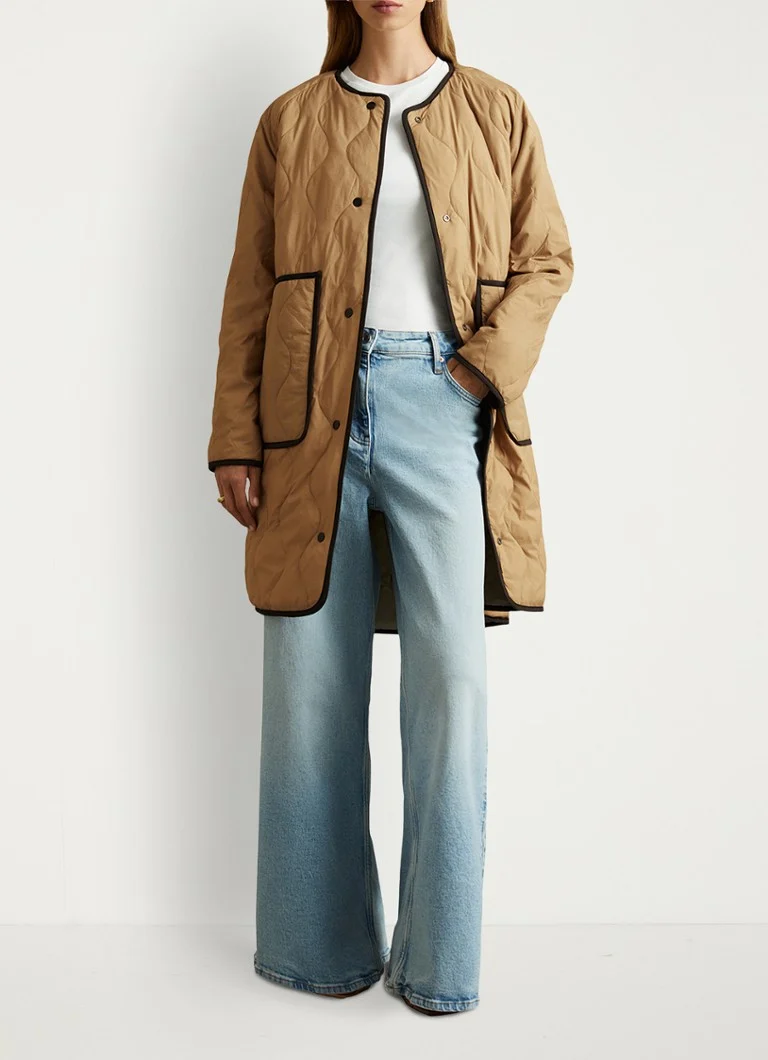 Reiss Ollie reversible jacket in wool blend with quilt pattern