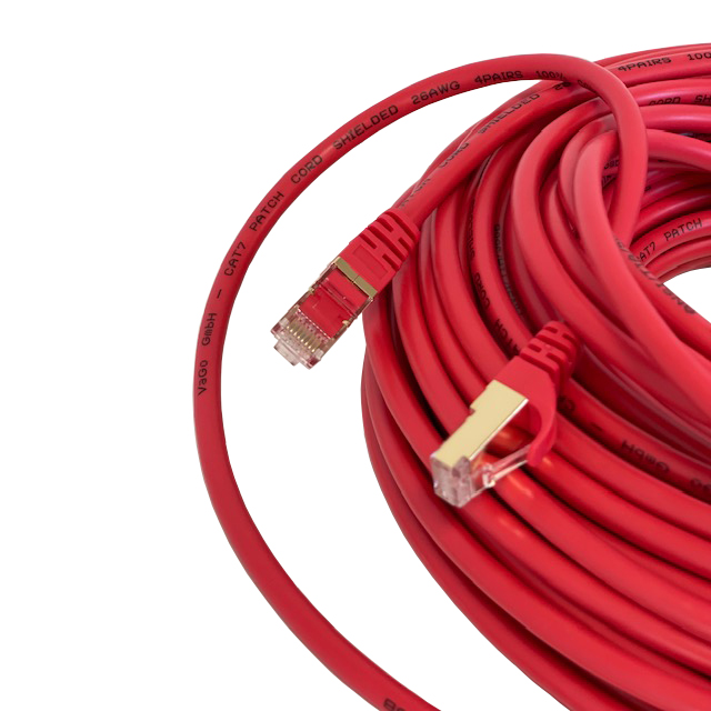 Vago-Tools CAT7 Patchkabel Netzwerkkabel rot 10m rund