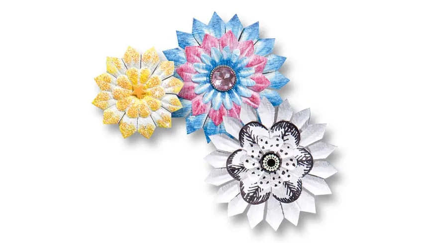 folia Papierblumen weiß weiß