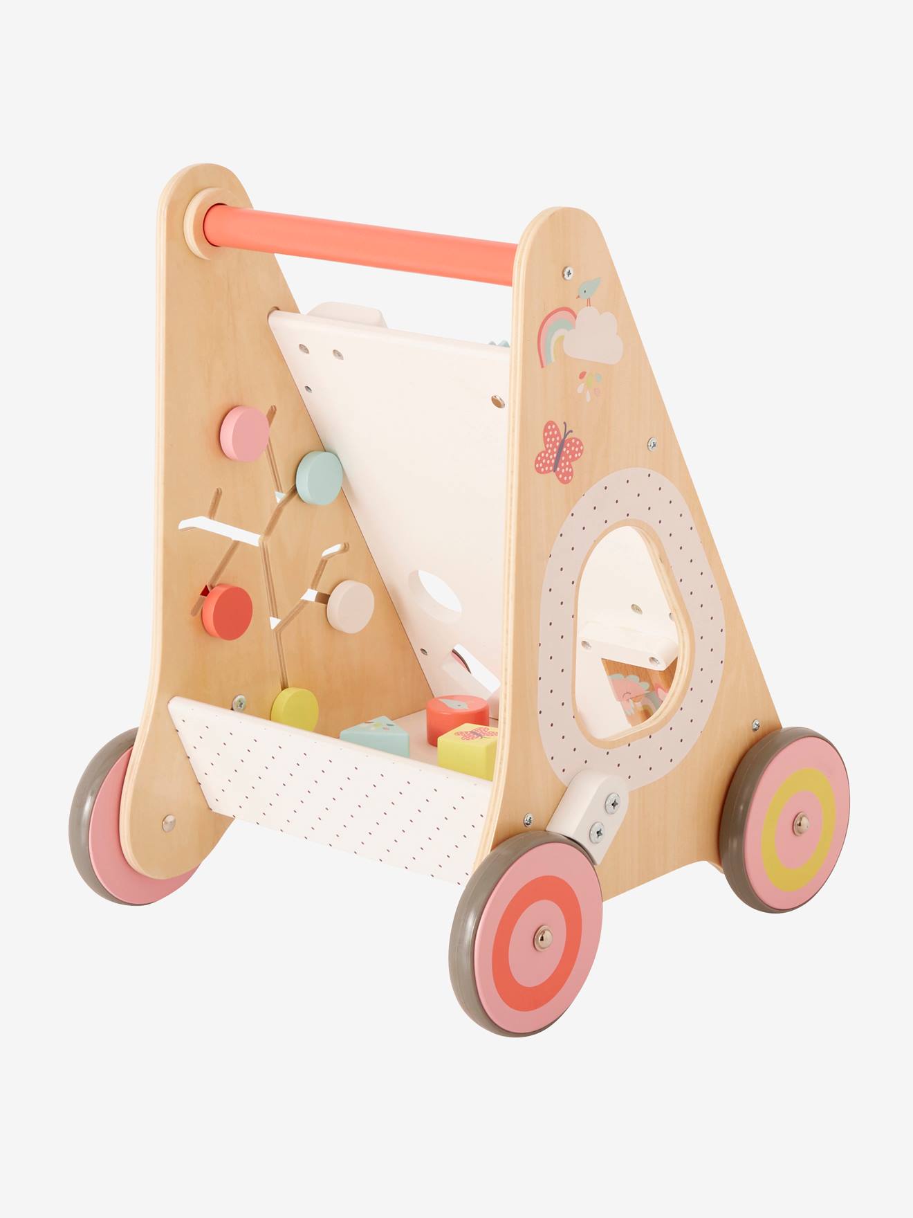 Chariot de marche avec freins en bois FSC® vert