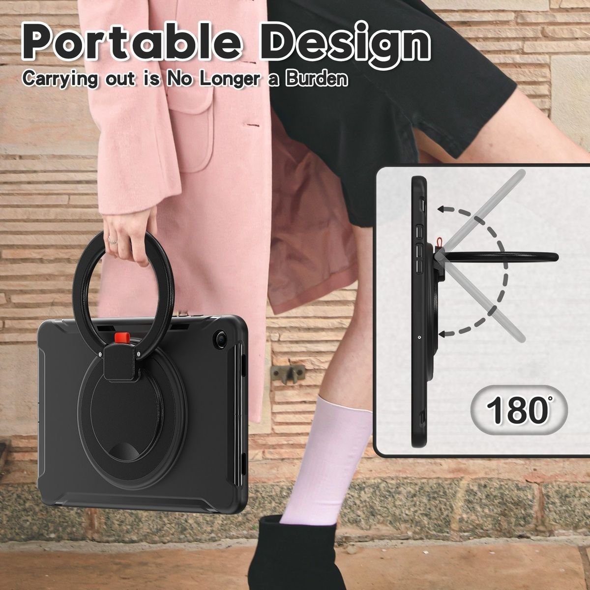 Wigento Tablet-Hülle Für Samsung Galaxy Tab A9 Plus 360 Grad Outdoor Hybrid Tablet Tasche
