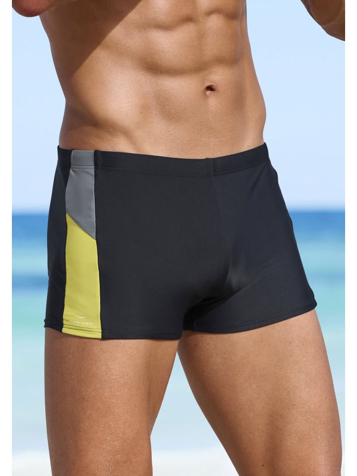 H.I.S Boxer-Badehose in schwarz-gelb günstig kaufen