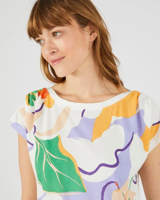 Tee-shirt col bateau uni et imprimé Climatyl