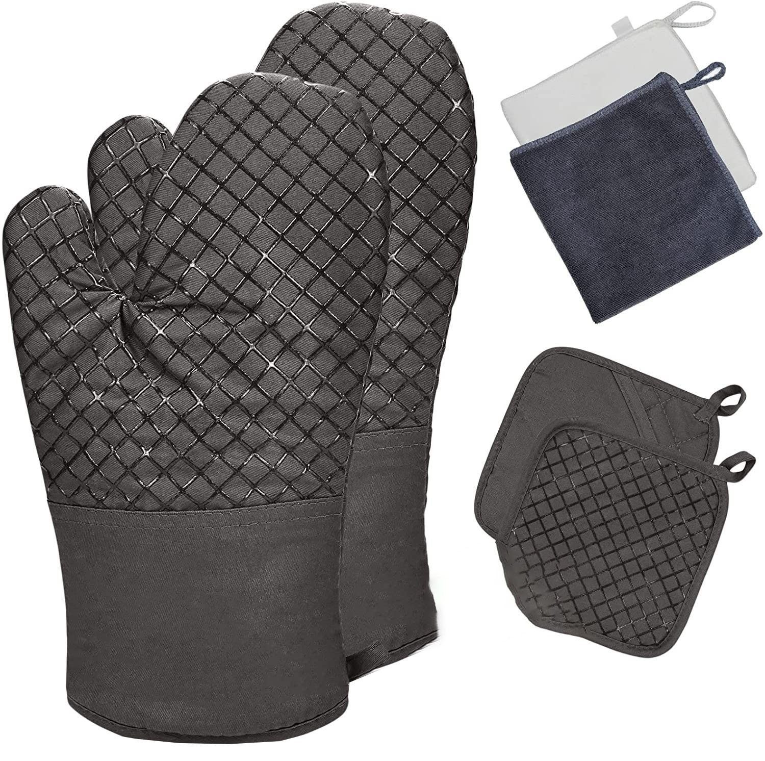 SRRINM Topflappen Ofenhandschuhe und Topfhalter 6teiliges Set, (6-tlg)