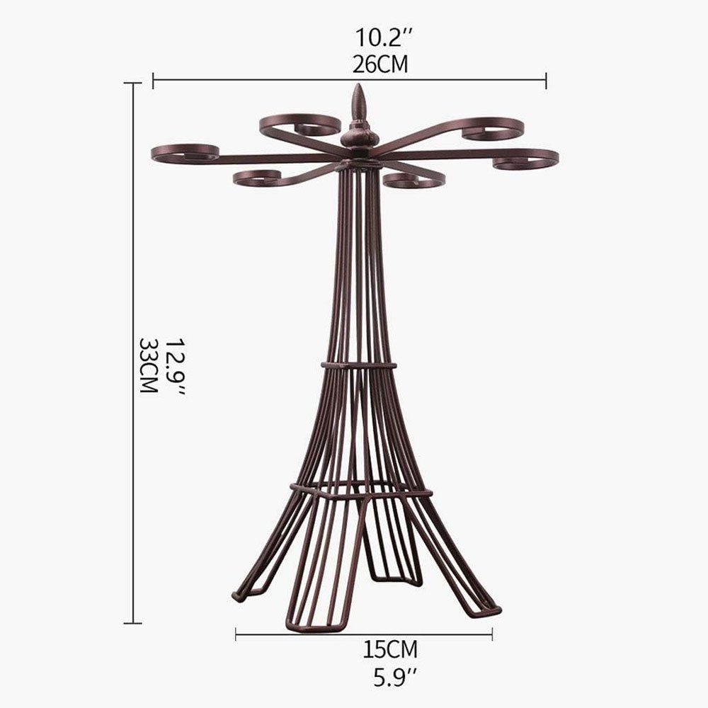 Aphollod Gläserhalter Eiffelturm Freistehender Weinglashalter aus Metall für 6 Gläser (1 St., 1-tlg), Weinglas Lagerung,Turm-Design,Eisen Halterung,nicht leicht zu rosten
