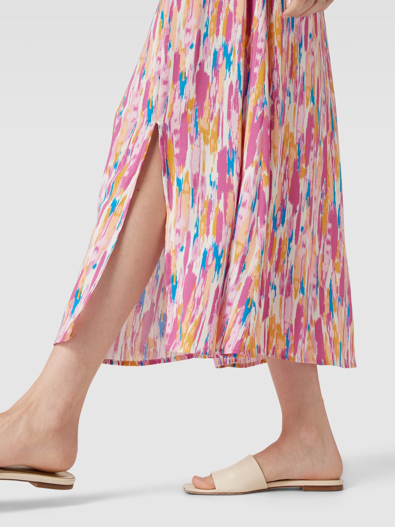 Maxirock aus reiner Viskose mit Allover-Muster Modell 'Joella' in pink