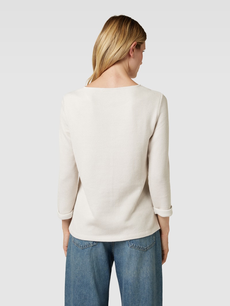 Pullover aus Viskose-Mix mit 3/4-Arm in hellgrau meliert