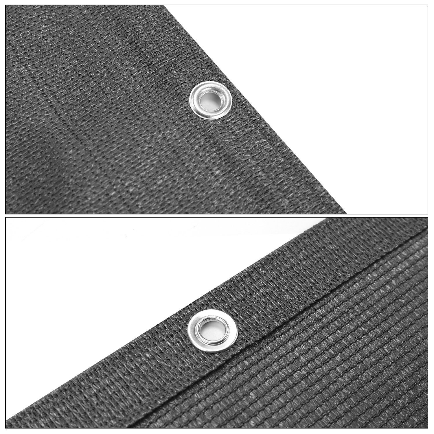 Sekey Balkonsichtschutz Balkon Sichtschutz Bespannung aus 220g/m² HDPE, dicht, Anthrazit mit Ösen, Nylon Kabelbinder und Kordel