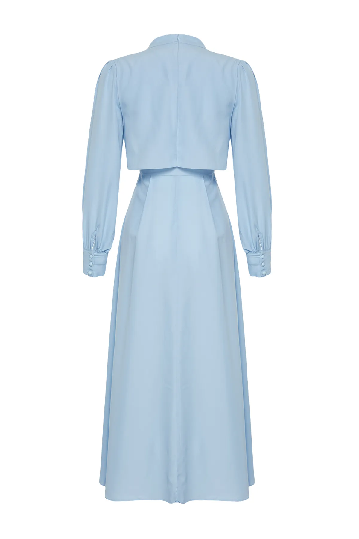 Trendyol Modest  Blaues, detailliertes Aller-Webkleid TCTSS24EB00190