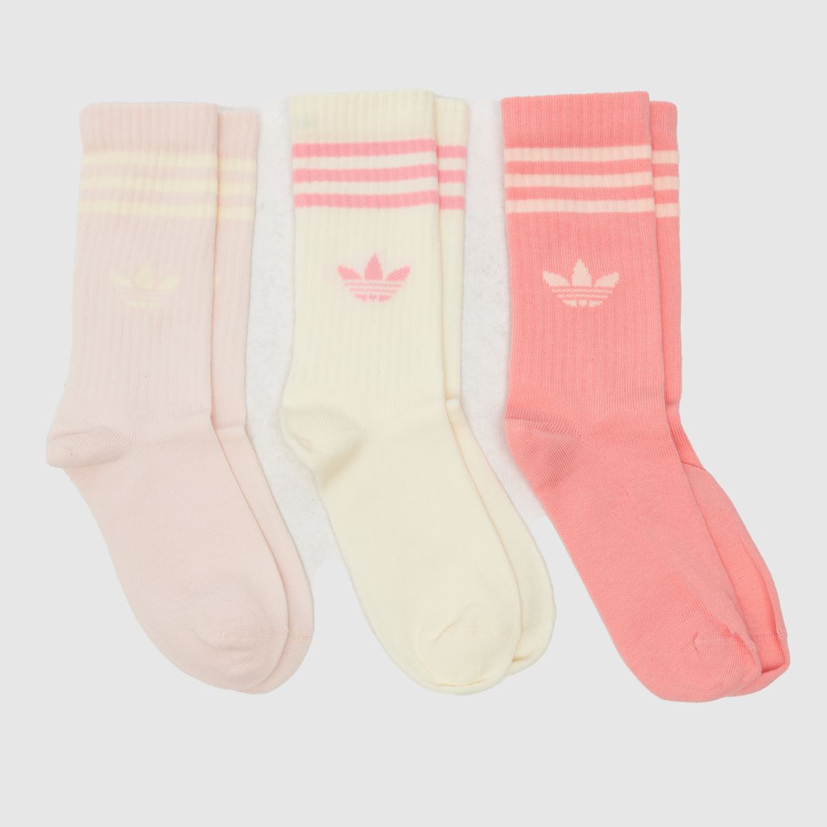 adidas rosa multifärgade barns originalsstrumpor 3-pack