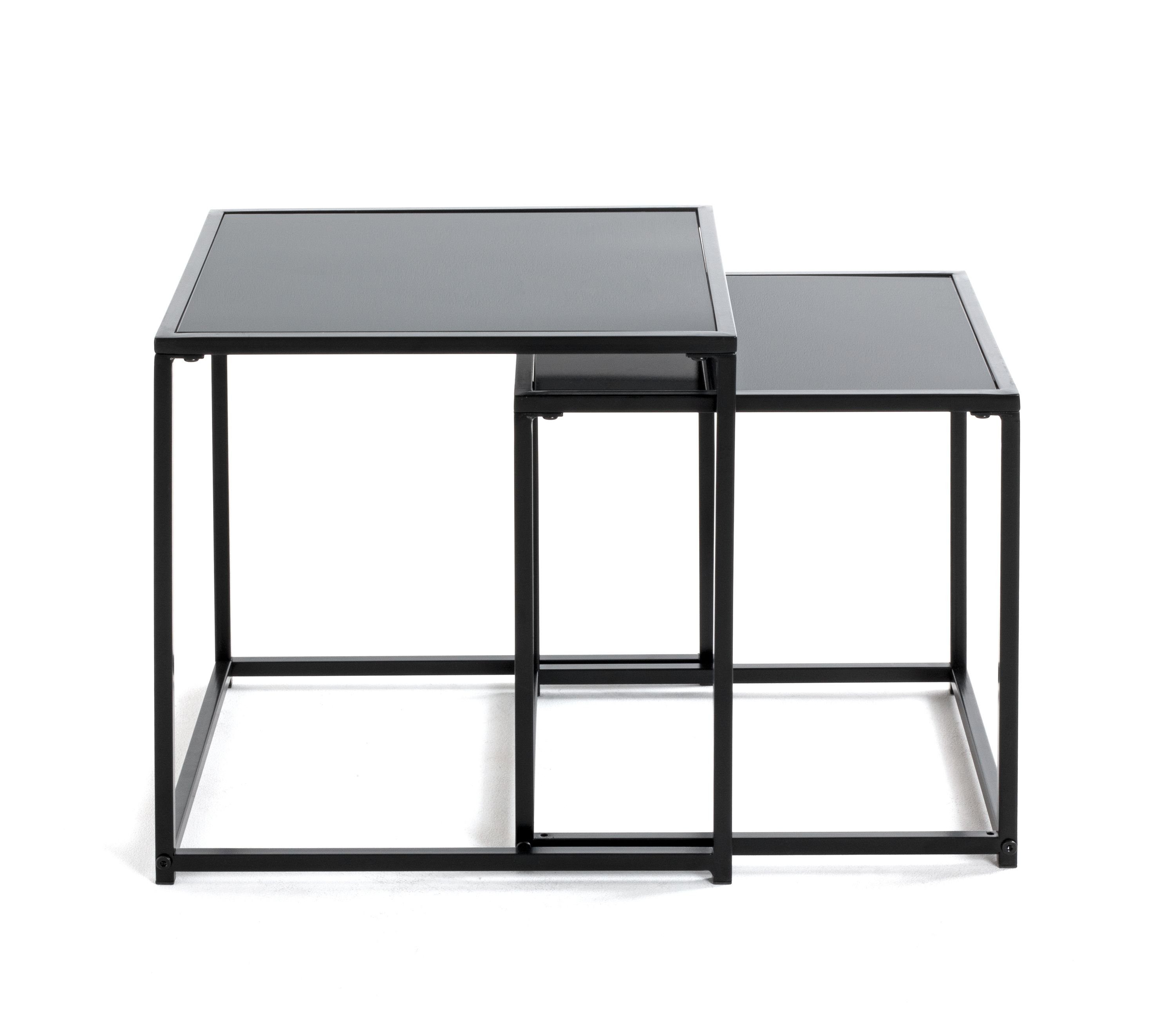 HAKU Beistelltisch Beistelltisch, HAKU Möbel Beistelltisch 2er Set schwarz Kaffeetisch Laptoptisch
