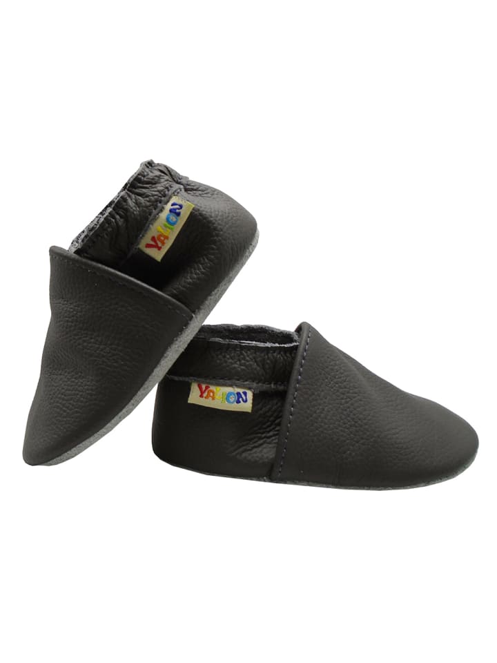 Yalion Leder-Krabbelschuhe in Schlamm günstig kaufen