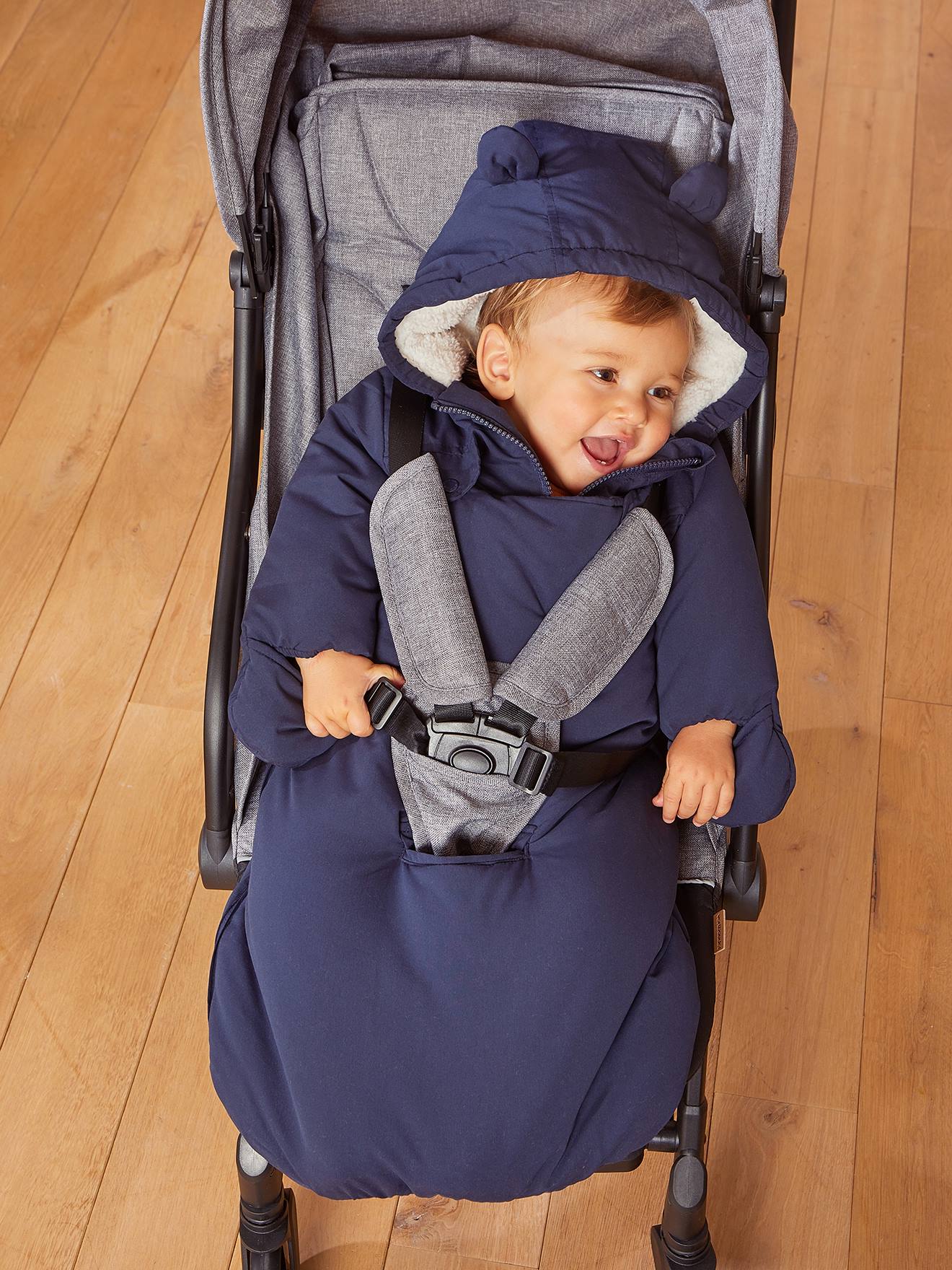 Vertbaudet 2-in-1 Baby Ausfahrsack / Steppjacke, Recycling-Polyester - nachtblau