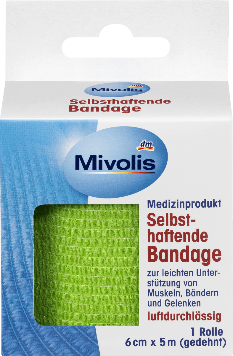 Selbsthaftende Bandage, 6 cm x 5 m (gedehnt), 1 Rolle, 1 St