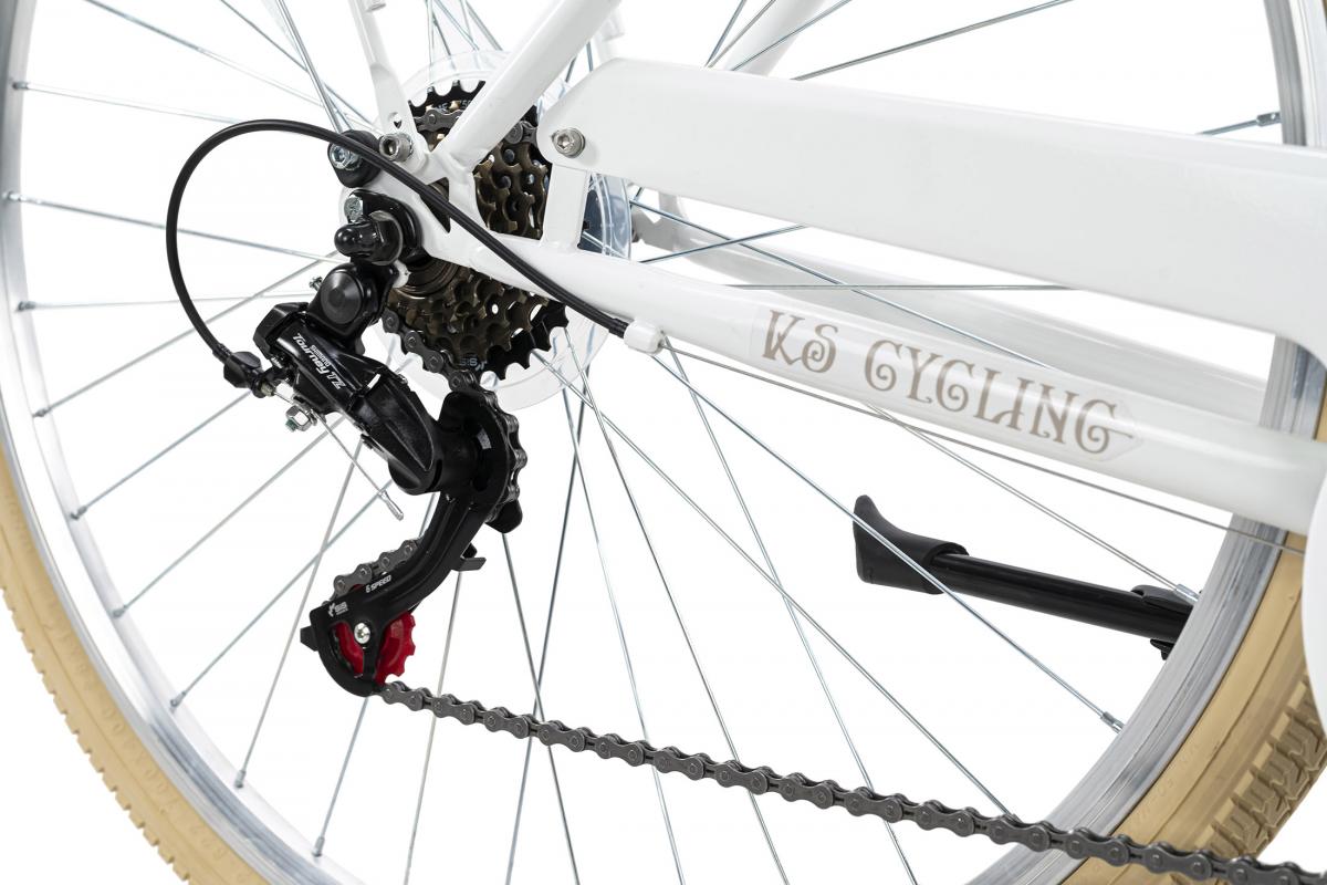 KS Cycling KS Cycling Damenfahrrad Cityrad 28'' Casino weiß 6 Gänge RH 48 cm mit Korb