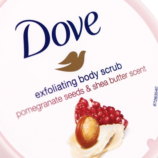 Dove gránátalma és shea vaj hámlasztó testradír 225ml - Testradír, hámlasztó testápoló