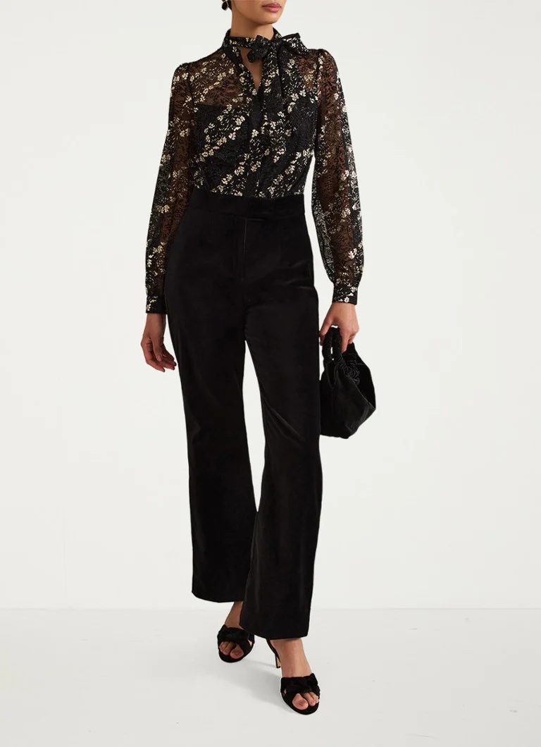 Phase Eight Morilla semi-transparent flared fit jumpsuit with lace