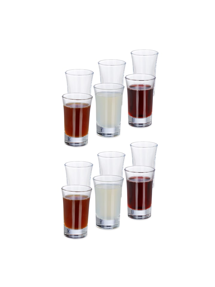 relaxdays 12x Schnapsgläser in Transparent - 4 cl günstig kaufen onesize