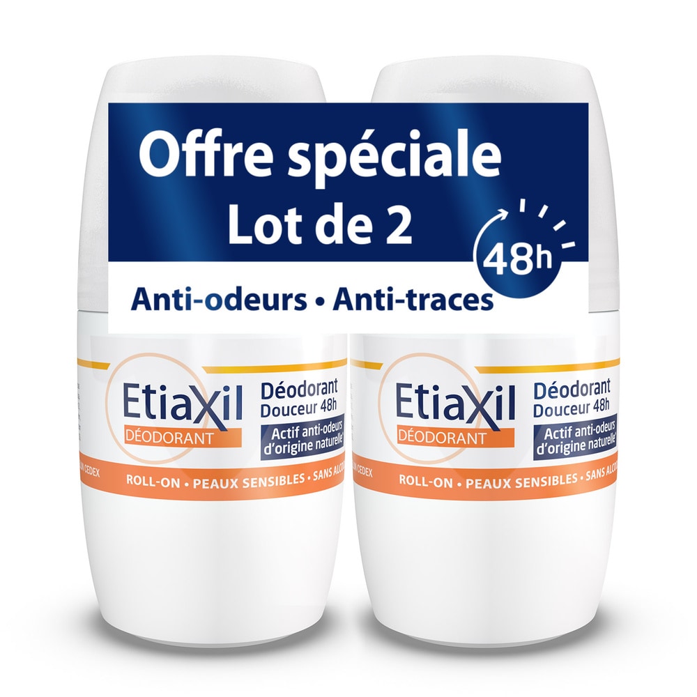 etiaxil Lot Déodorant Douceur Roll-on Déodorant
