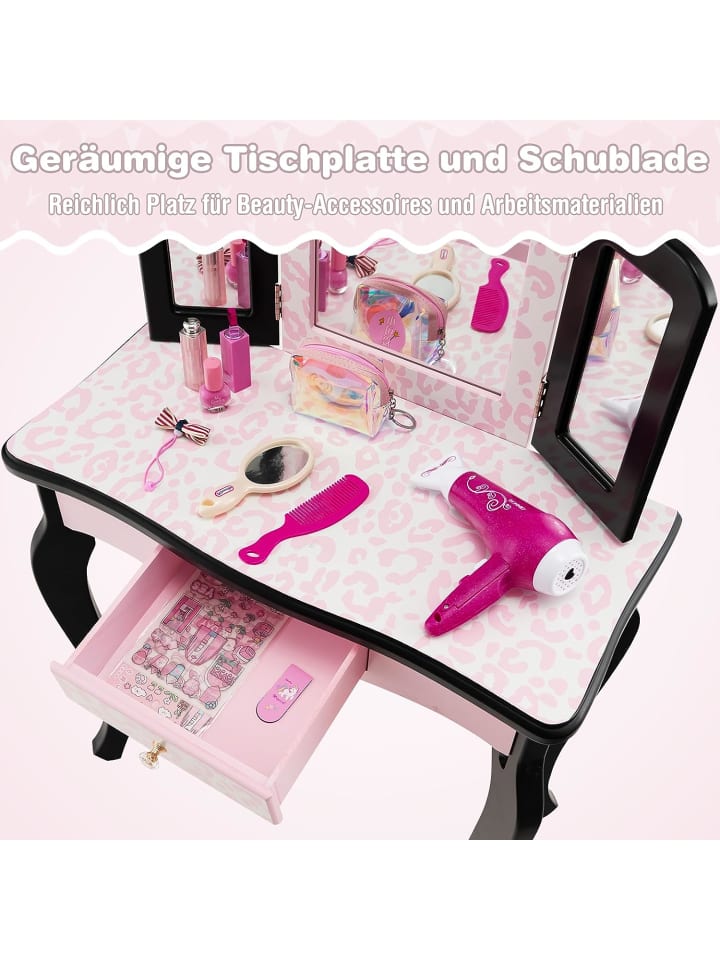 COSTWAY 2 in 1 Schminktisch in Rosa günstig kaufen 97 cm