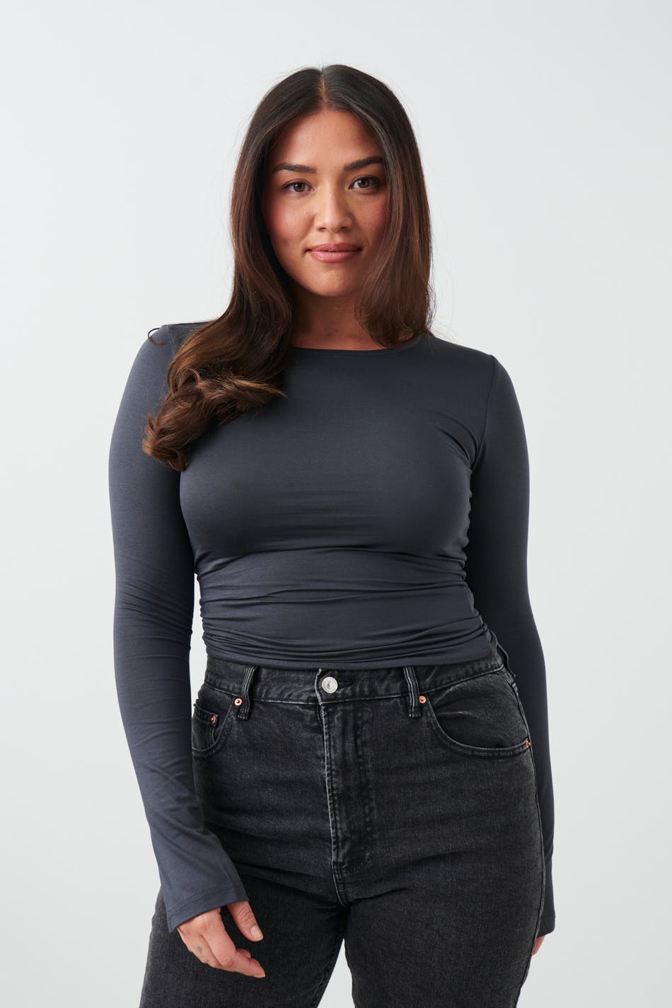 Soft touch crew neck top