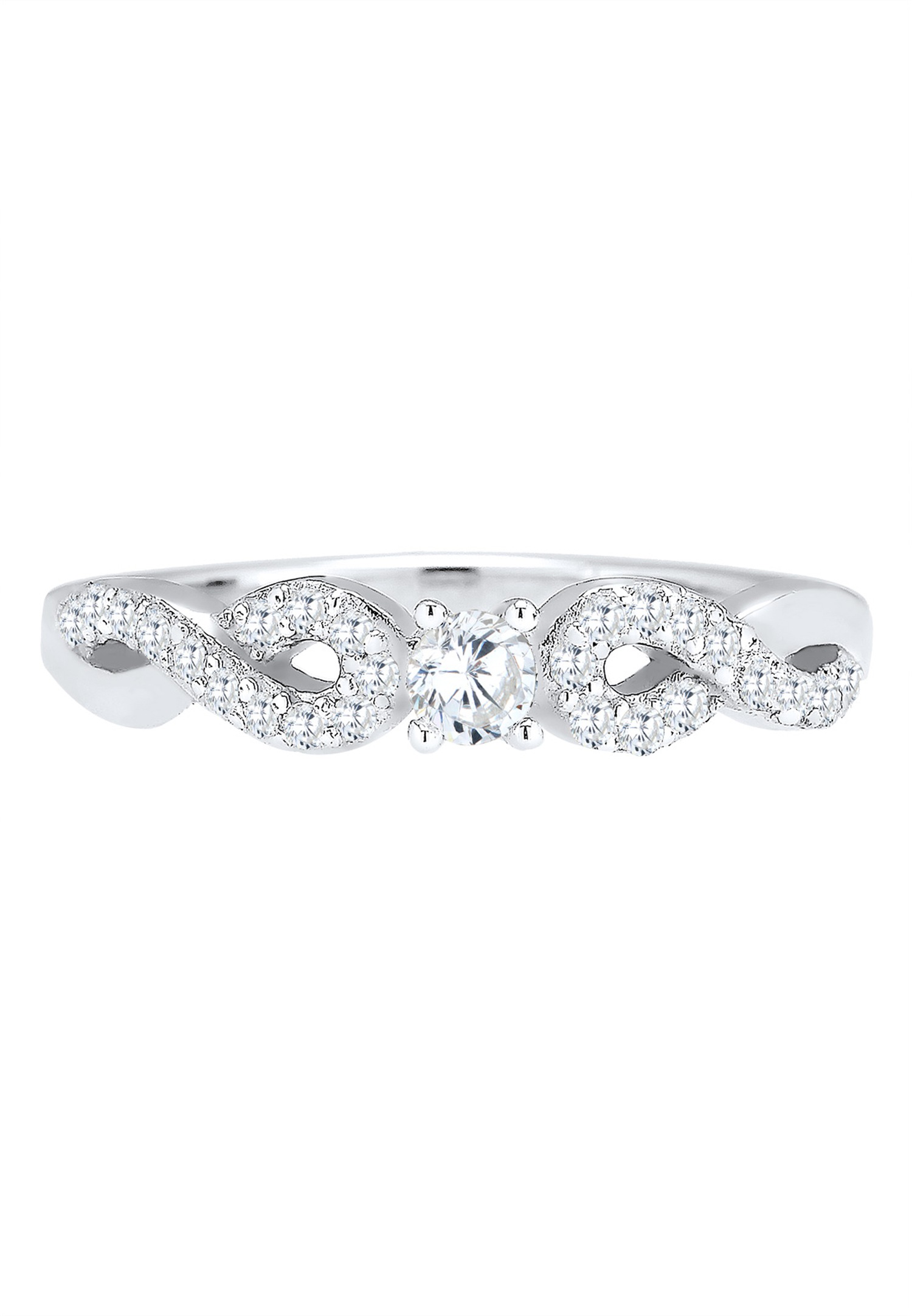 Pendentif infini Elli pour femme, orné de cristaux de zircone cubique et réalisé en argent sterling 925.