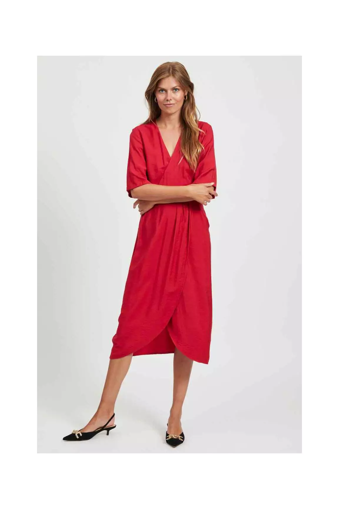 Vila Robes Mi Longues Femme couleur rouge